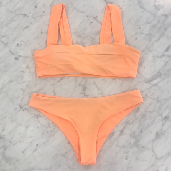 Zaful Other - Zaful Bright Orange Two Piece Bikini Set Size S